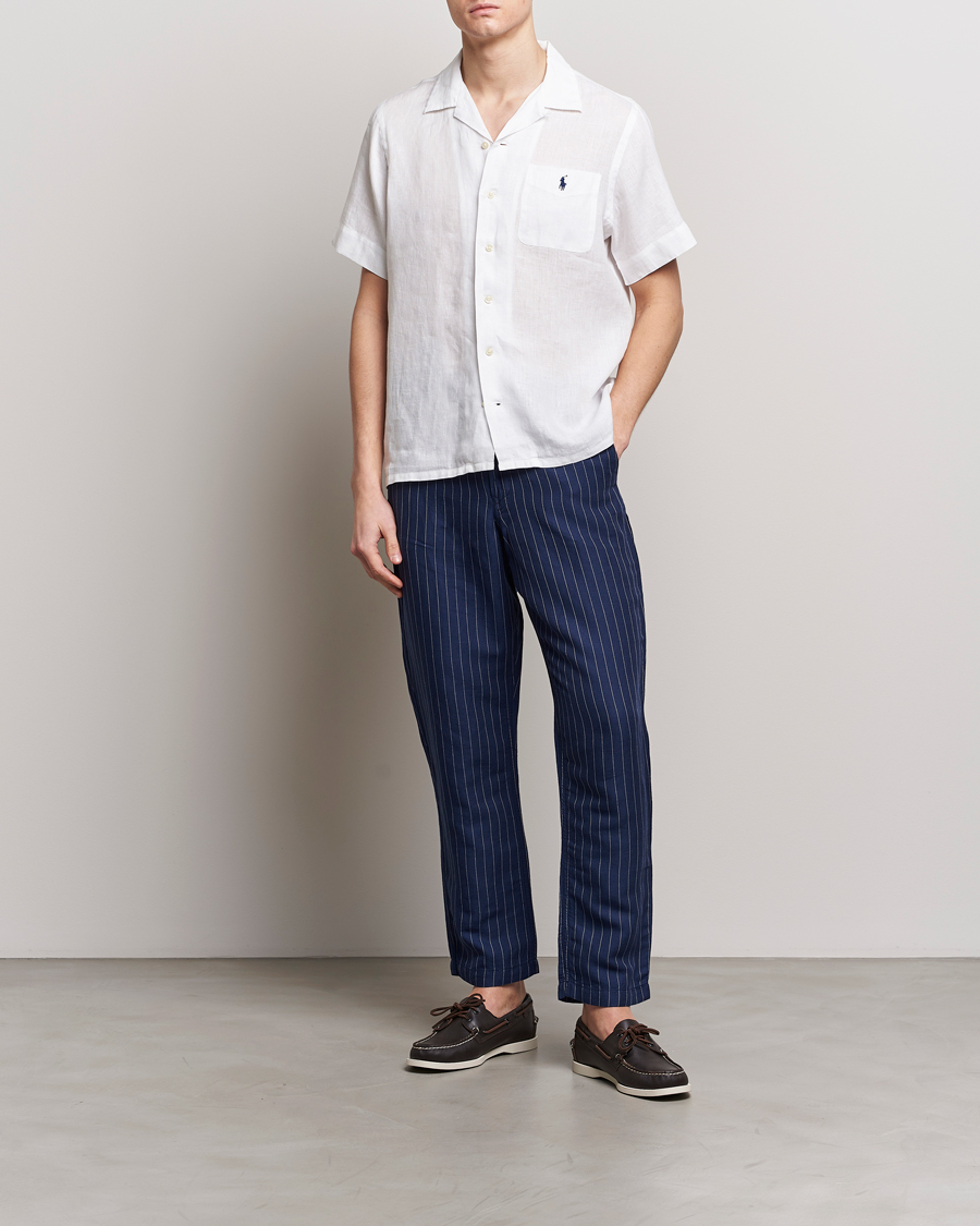 Herr | Skjortor | Polo Ralph Lauren | Linen Pocket Short Sleeve Shirt White
