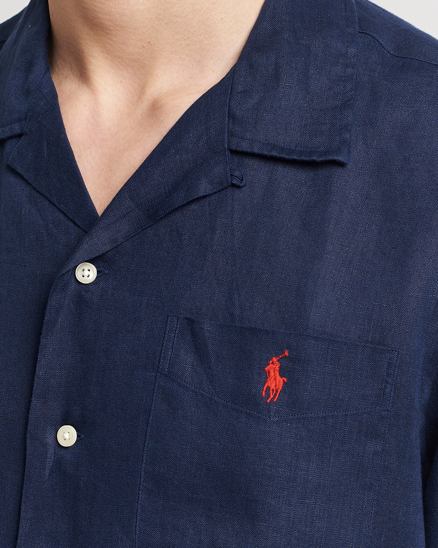 Herr | Skjortor | Polo Ralph Lauren | Linen Pocket Short Sleeve Shirt Newport Navy
