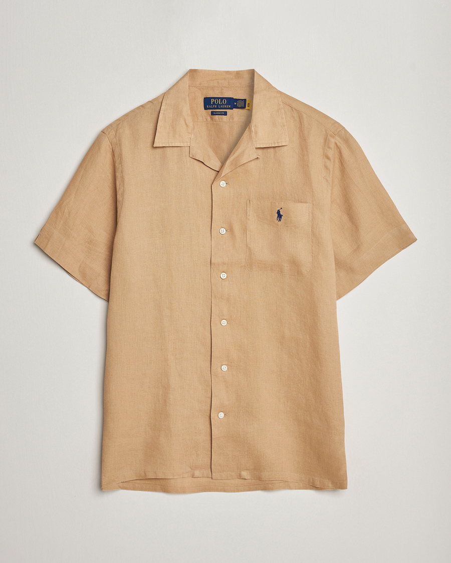 Herr | Skjortor | Polo Ralph Lauren | Linen Pocket Short Sleeve Shirt Vintage Khaki