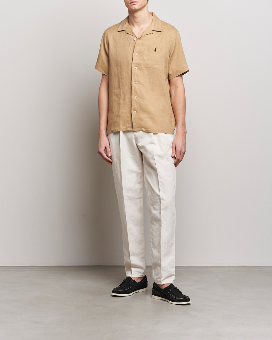 Herr | Skjortor | Polo Ralph Lauren | Linen Pocket Short Sleeve Shirt Vintage Khaki