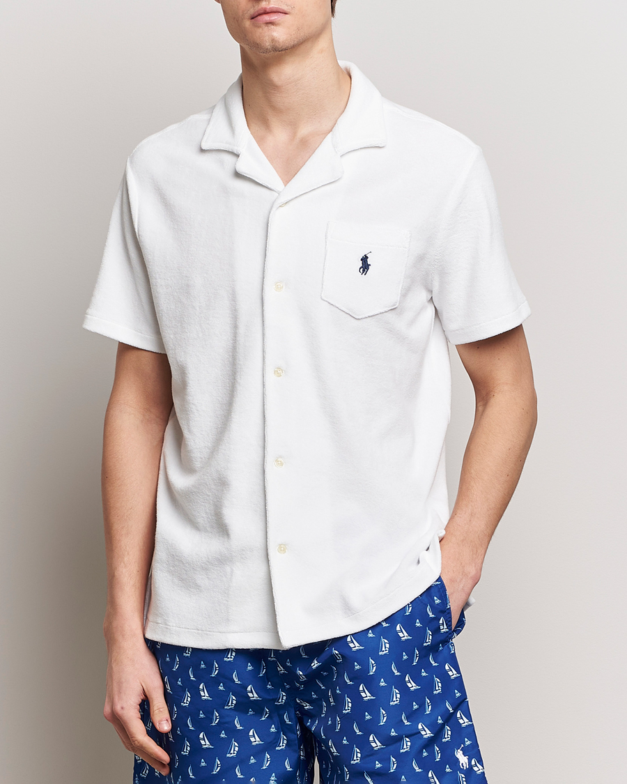 Herr | Kortärmade skjortor | Polo Ralph Lauren | Cotton Terry Short Sleeve Shirt White