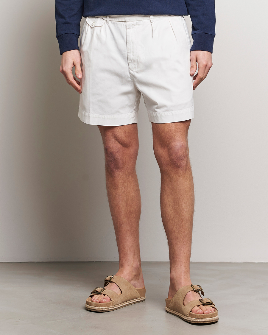 Herre | Shorts | Polo Ralph Lauren | Pleated Featherweight Twill Shorts Deckwash White