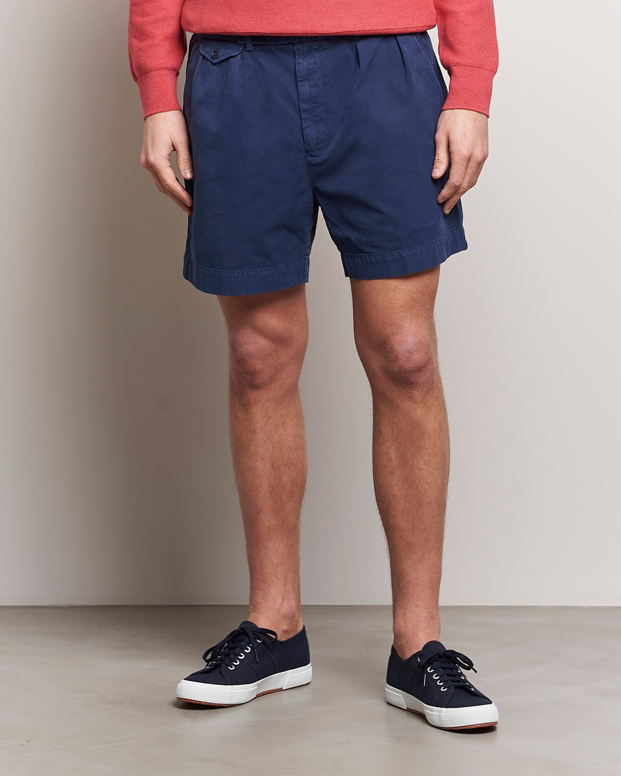 Herr | Only Polo | Polo Ralph Lauren | Pleated Featherweight Twill Shorts Newport Navy