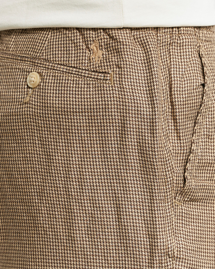 Herr | Byxor | Polo Ralph Lauren | Prepster V2 Linen Trousers Brown Dogstooth