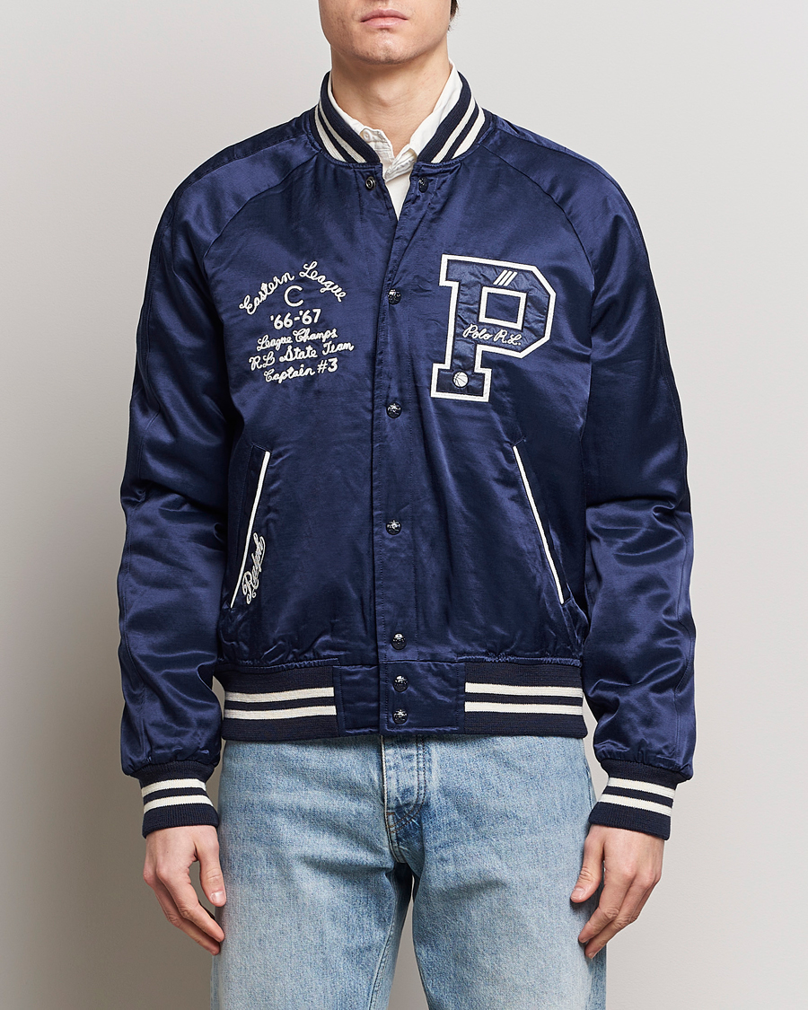 Herr | Klassiska jackor | Polo Ralph Lauren | Varsity Bomber Satin Jacket Aviator Navy