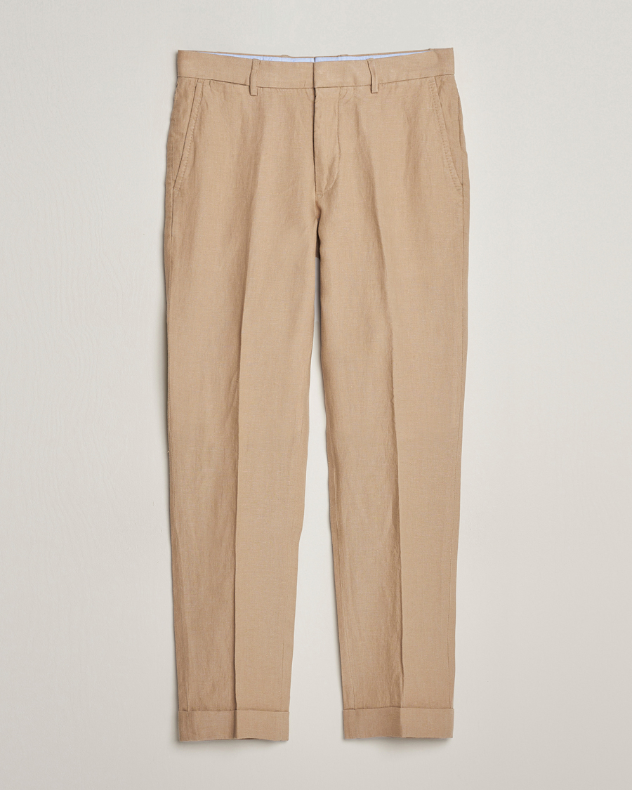 Herr | Byxor | Polo Ralph Lauren | Linen Pleated Trousers Coastal Beige