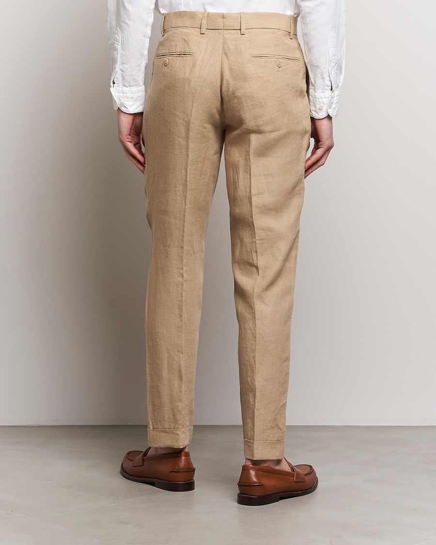 Herr | Byxor | Polo Ralph Lauren | Linen Pleated Trousers Coastal Beige