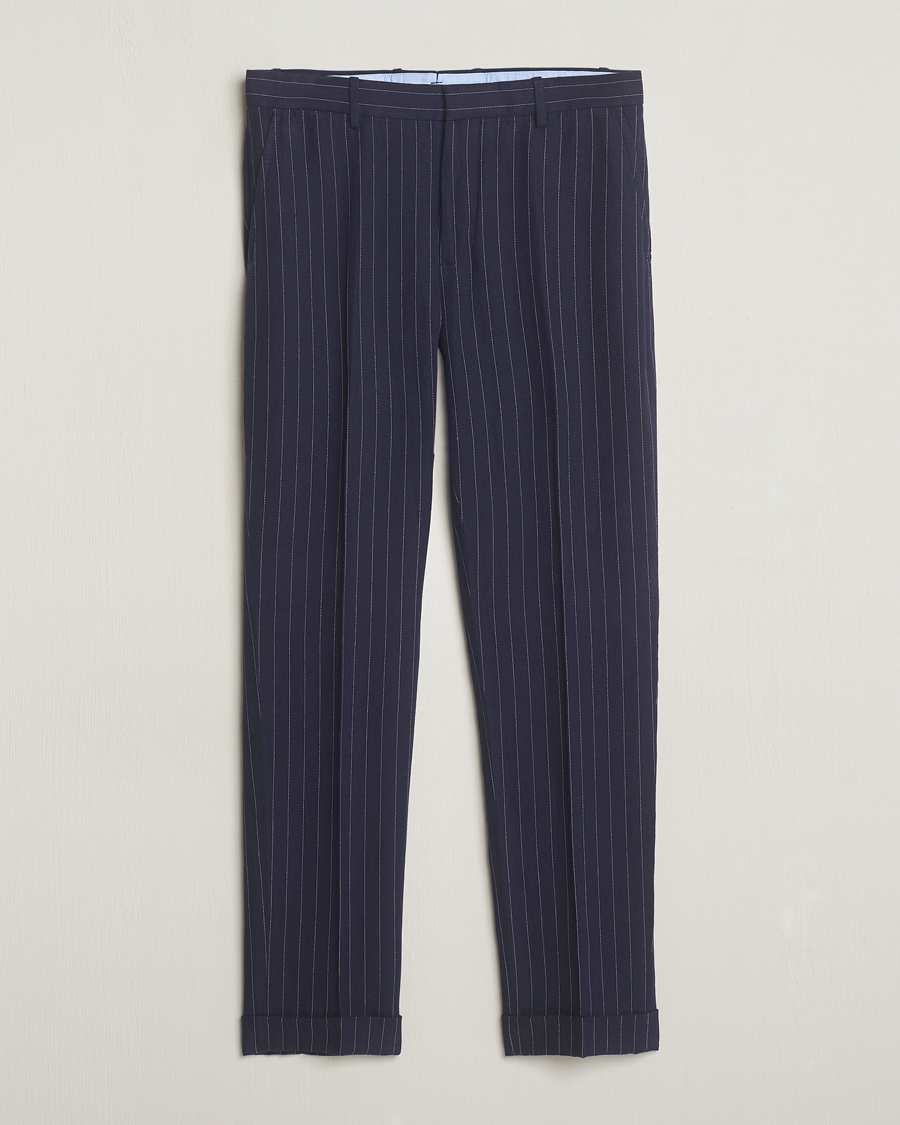 Herr | Byxor | Polo Ralph Lauren | Linen Pinstripe Trousers Navy/Cream