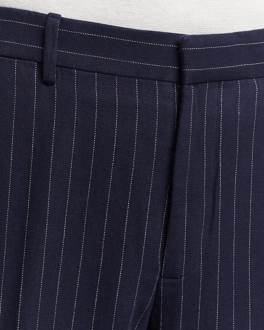 Herr | Byxor | Polo Ralph Lauren | Linen Pinstripe Trousers Navy/Cream