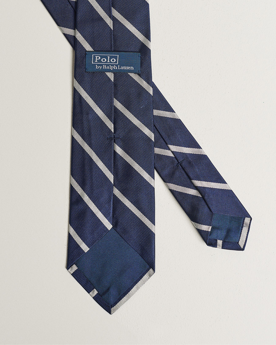 Herr | Polo Ralph Lauren Striped Tie Navy/White | Polo Ralph Lauren | Striped Tie Navy/White