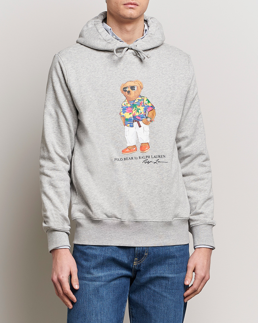 Herr | Rea kläder | Polo Ralph Lauren | Printed Beach Bear Hoodie Andover Heather