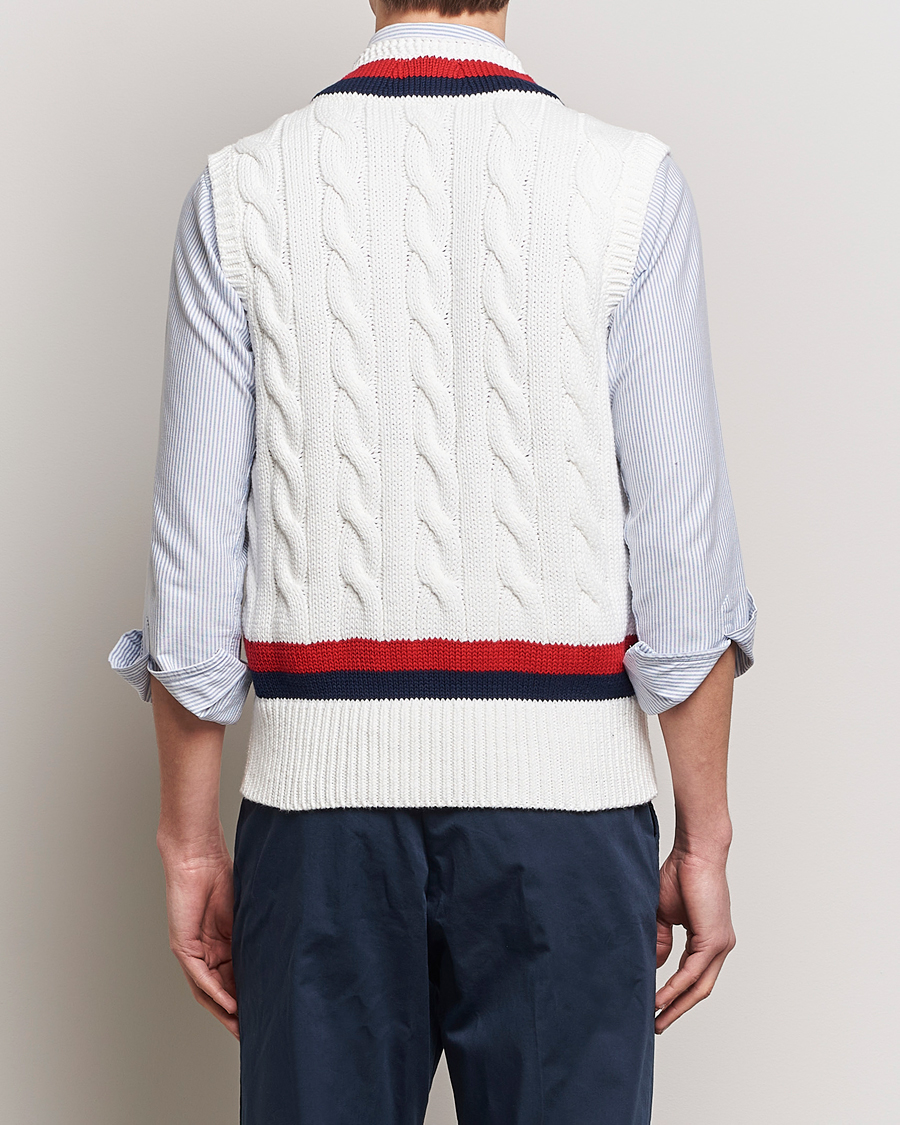 Herr | Tröjor | Polo Ralph Lauren | Cotton Knitted Cricket Vest Deckwash White