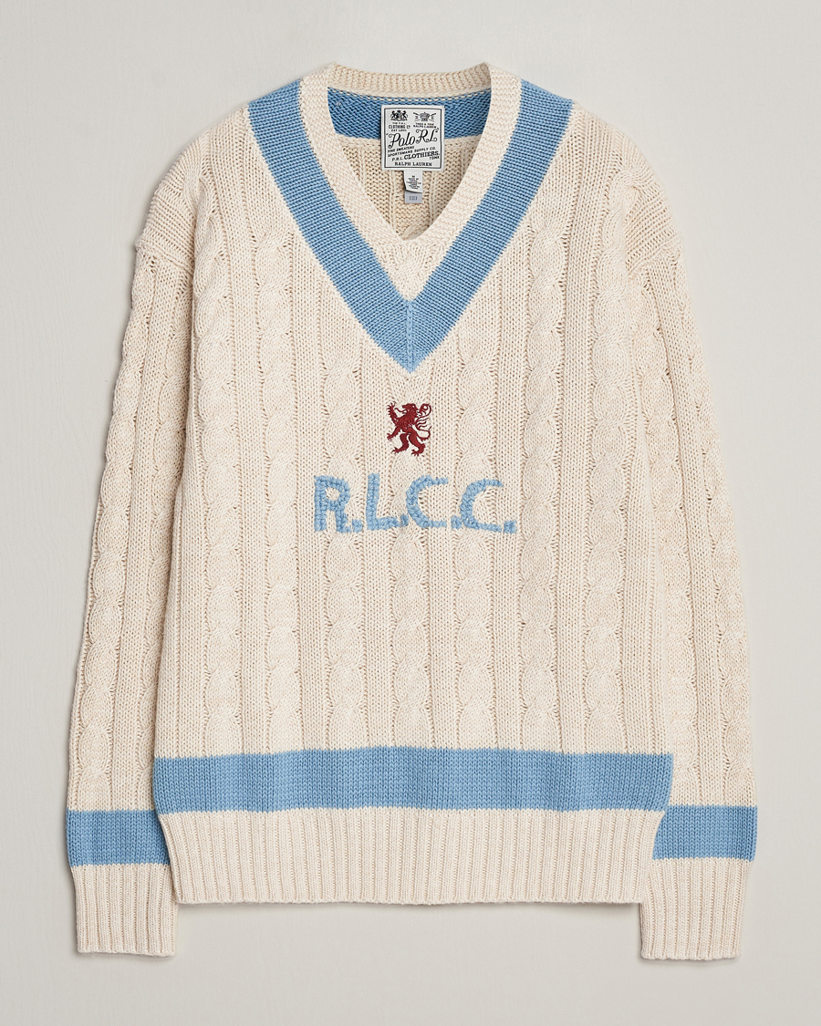 Herr | Tröjor | Polo Ralph Lauren | Cotton/Cashmere Cricket Knitted Sweater Parchment Cream