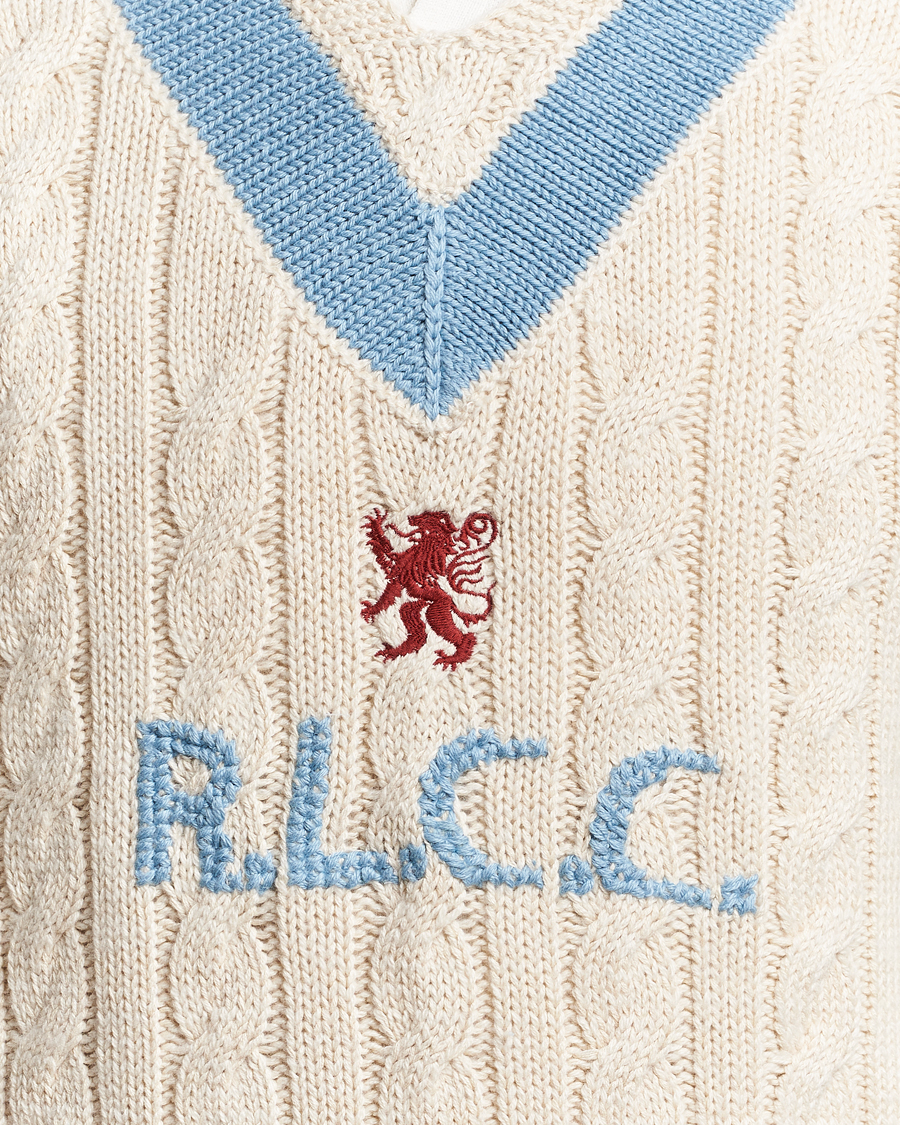 Herr | Tröjor | Polo Ralph Lauren | Cotton/Cashmere Cricket Knitted Sweater Parchment Cream
