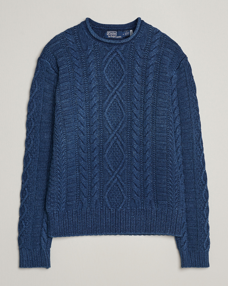 Herr | Tröjor | Polo Ralph Lauren | Cotton Fisherman Sweater Indigo
