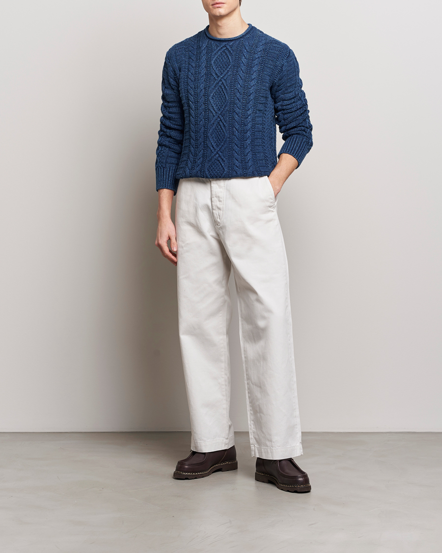 Herr | Tröjor | Polo Ralph Lauren | Cotton Fisherman Sweater Indigo