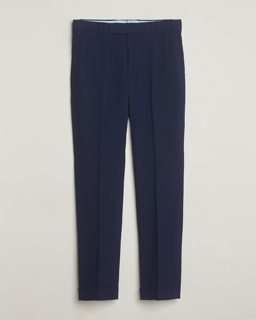 Herr | Byxor | Polo Ralph Lauren | Pleated Seersucker Trousers Indigo