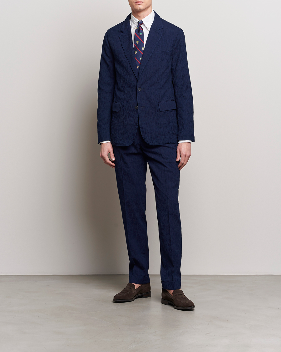 Herr | Byxor | Polo Ralph Lauren | Pleated Seersucker Trousers Indigo