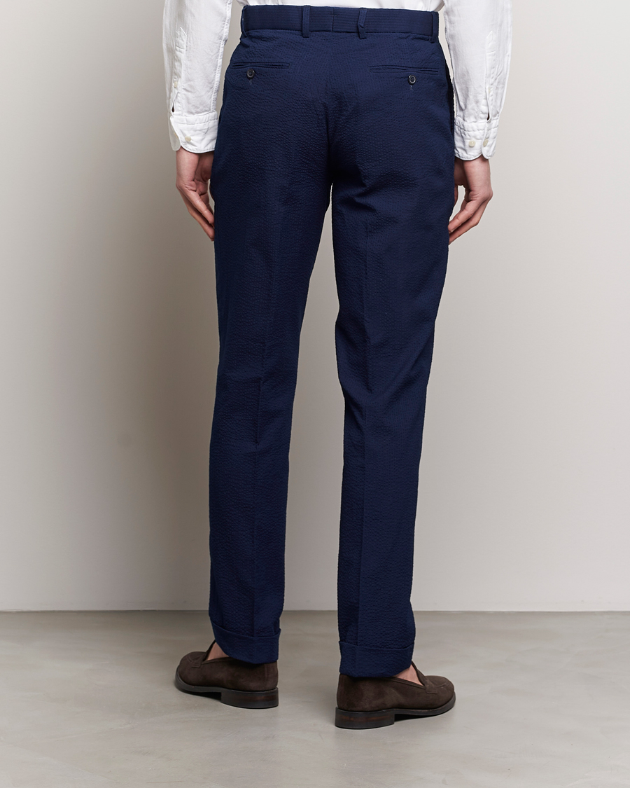 Herr | Byxor | Polo Ralph Lauren | Pleated Seersucker Trousers Indigo