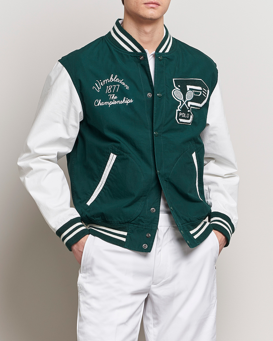 Herre | Bomberjakker | Polo Ralph Lauren | Wimbledon Bomber Jacket White/Moss Agate