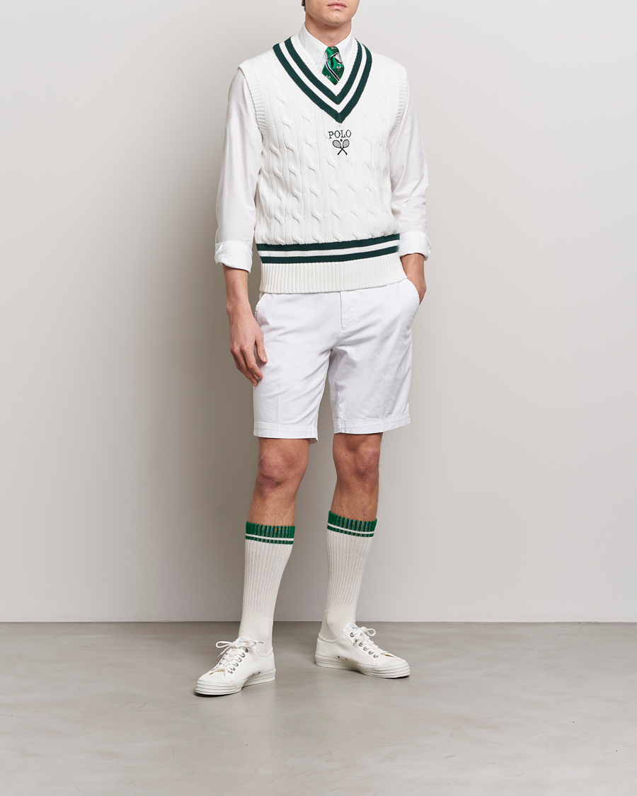 Herr | Tröjor | Polo Ralph Lauren | Wimbledon Cricket Vest White/Moss Agate