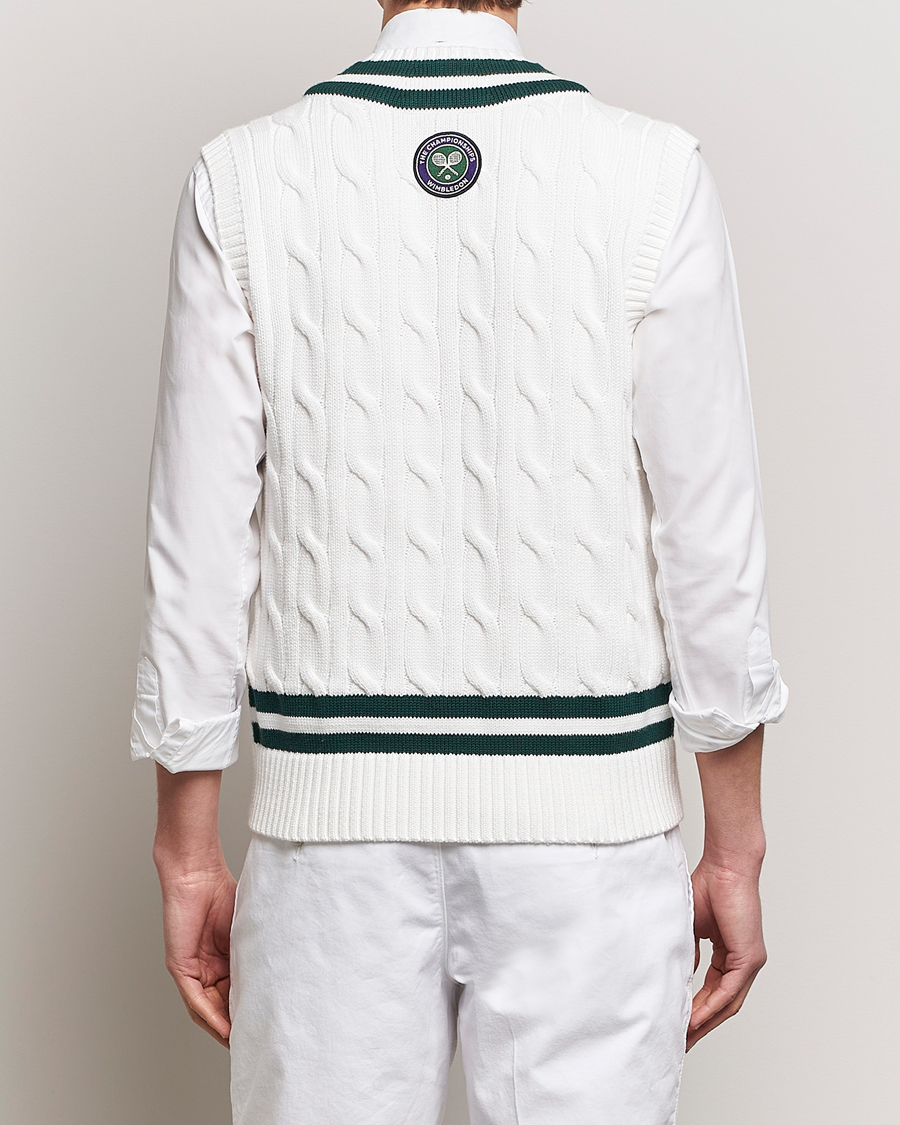 Herr | Tröjor | Polo Ralph Lauren | Wimbledon Cricket Vest White/Moss Agate