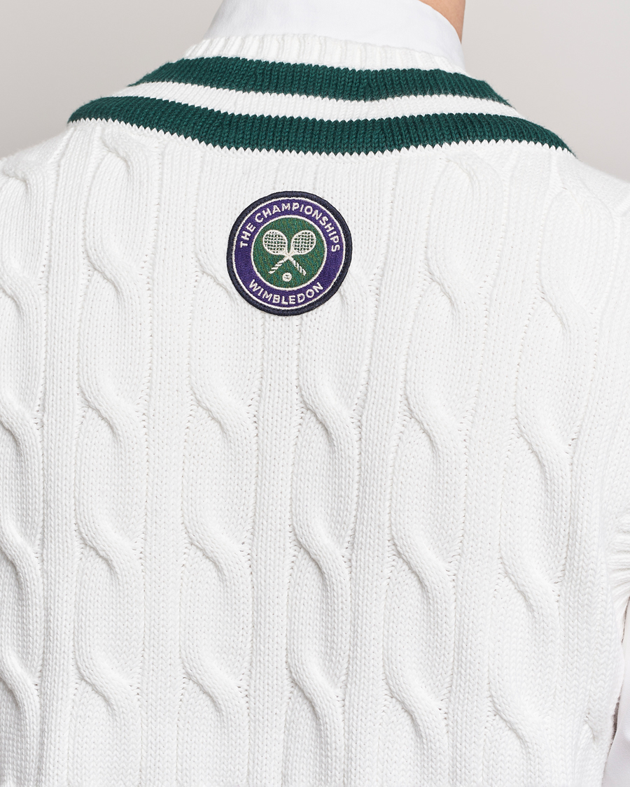 Herr | Tröjor | Polo Ralph Lauren | Wimbledon Cricket Vest White/Moss Agate