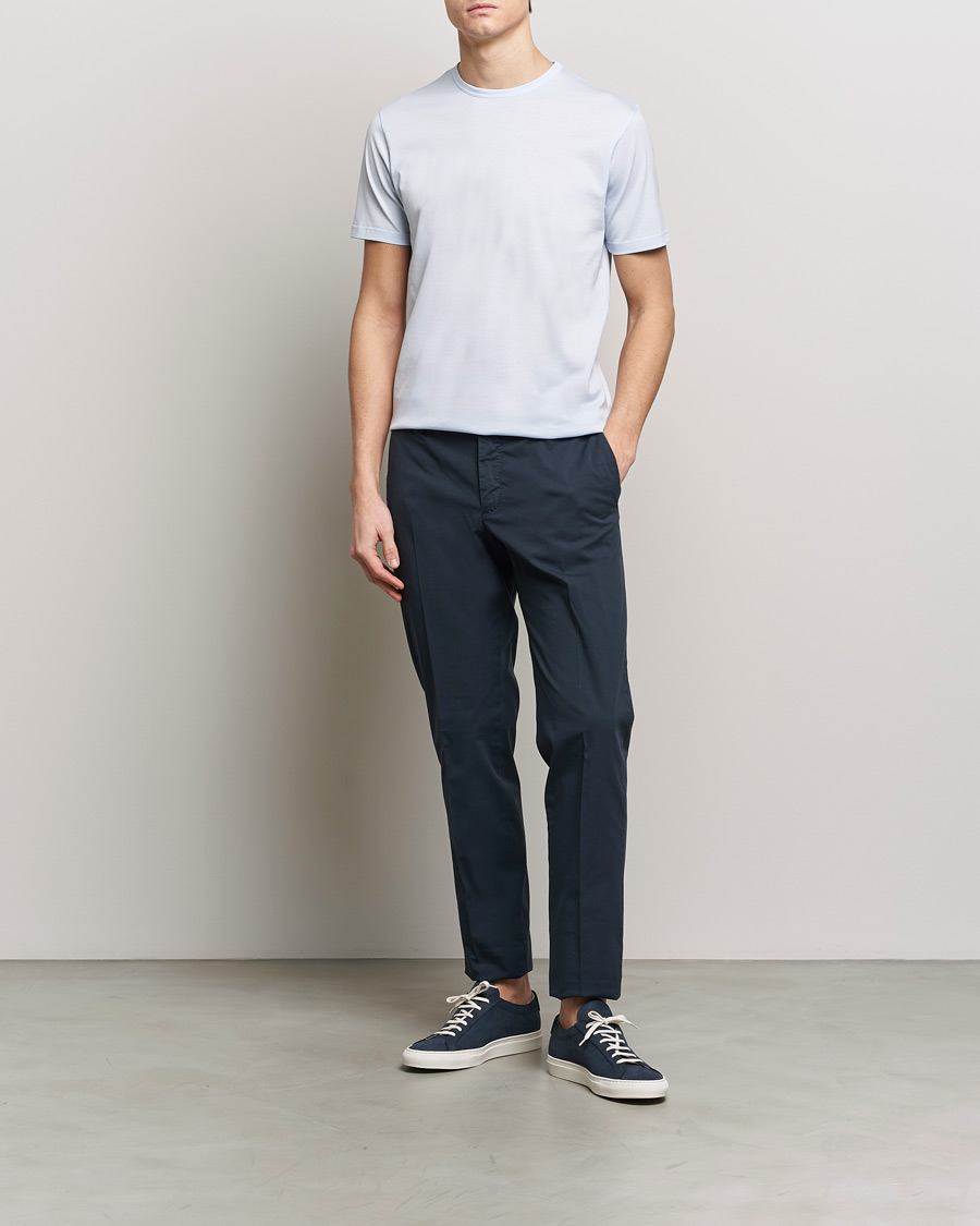 Herr | T-Shirts | Sunspel | Crew Neck Cotton Tee Light Blue