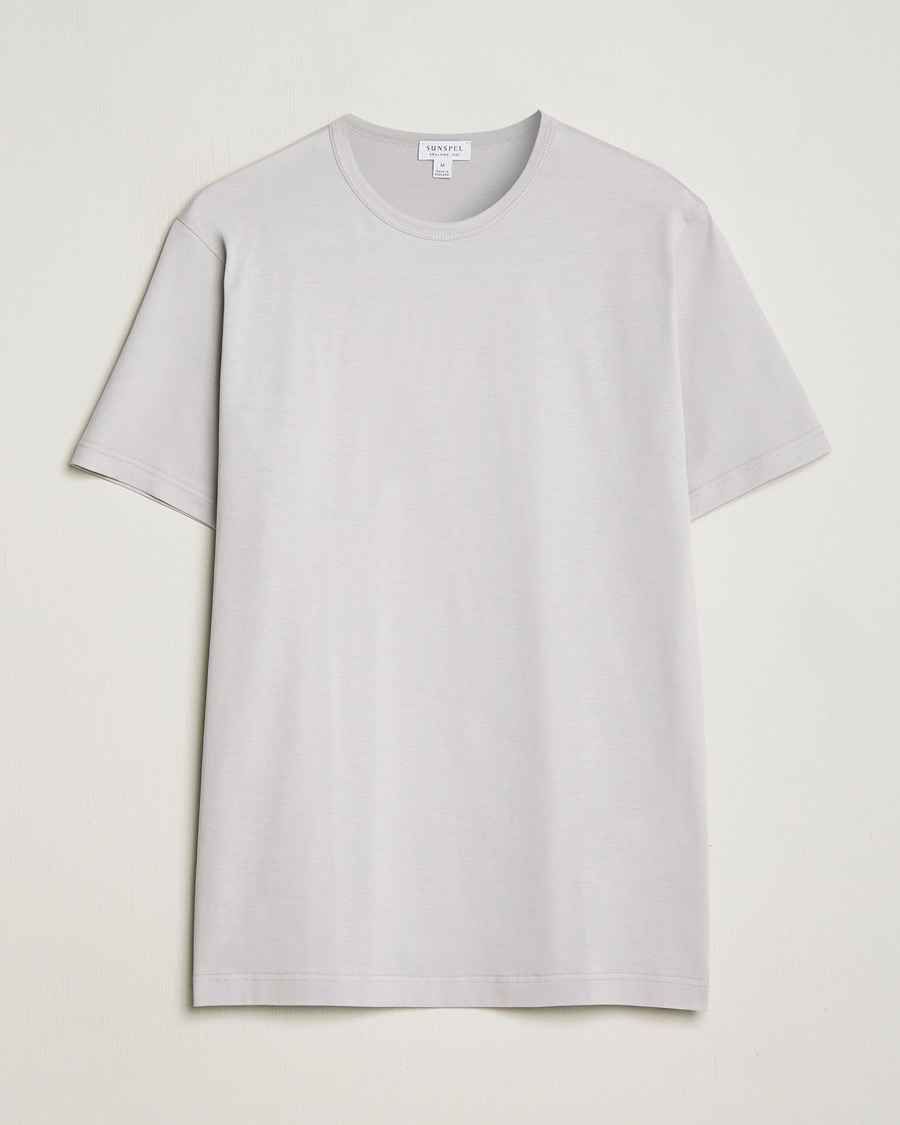 Herr | T-Shirts | Sunspel | Crew Neck Cotton Tee Smoke
