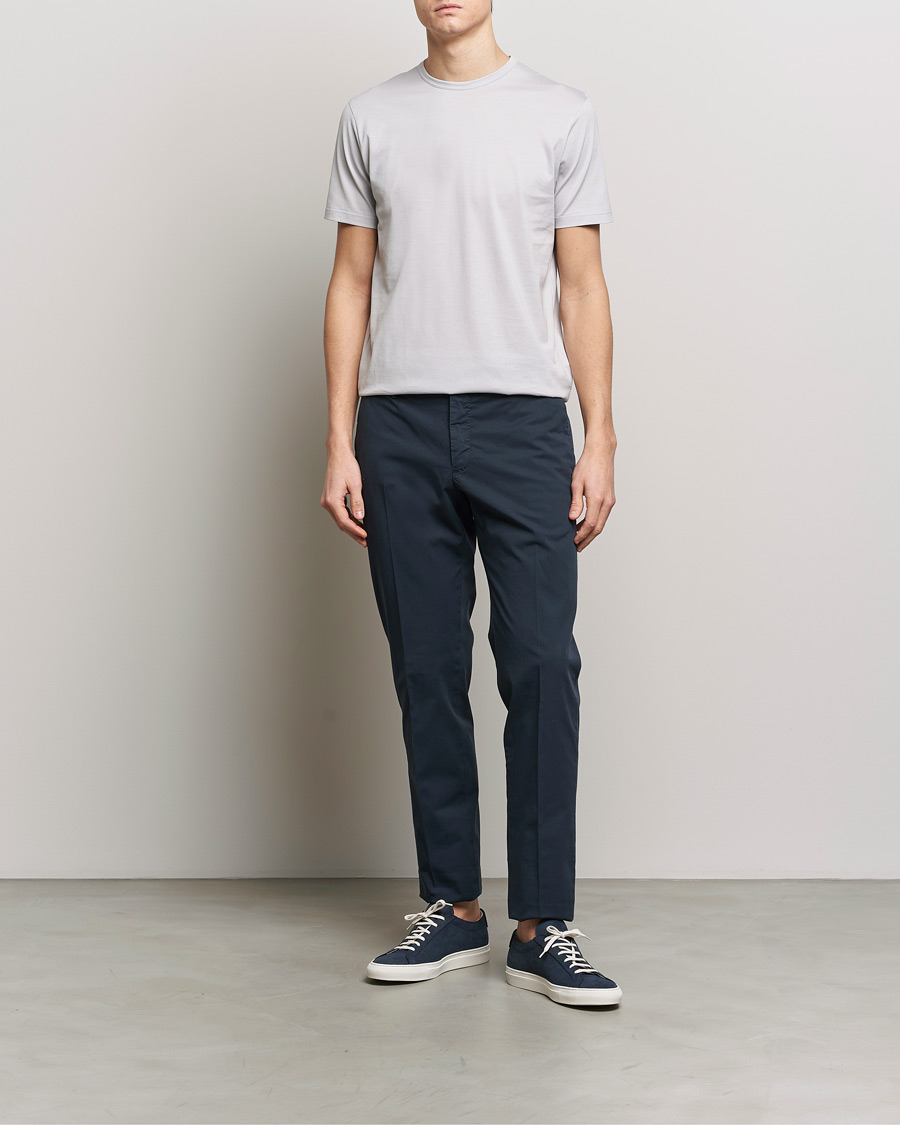 Herr | T-Shirts | Sunspel | Crew Neck Cotton Tee Smoke