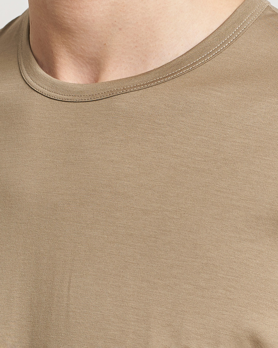 Herr | T-Shirts | Sunspel | Crew Neck Cotton Tee Dark Stone
