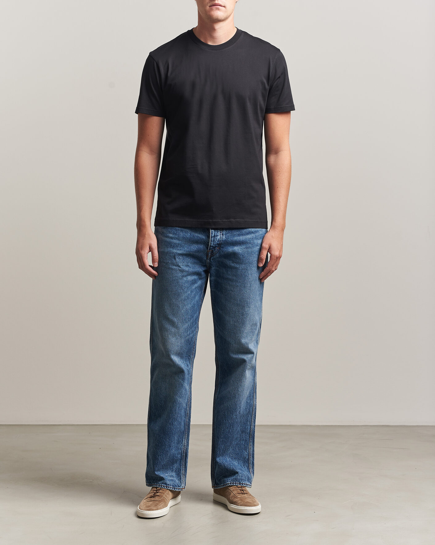 Herr | T-Shirts | Sunspel | Riviera Midweight T-Shirt Black