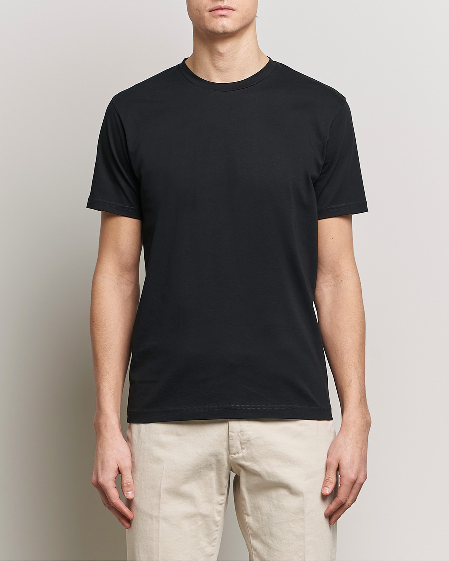Herr | T-Shirts | Sunspel | Riviera Midweight T-Shirt Black