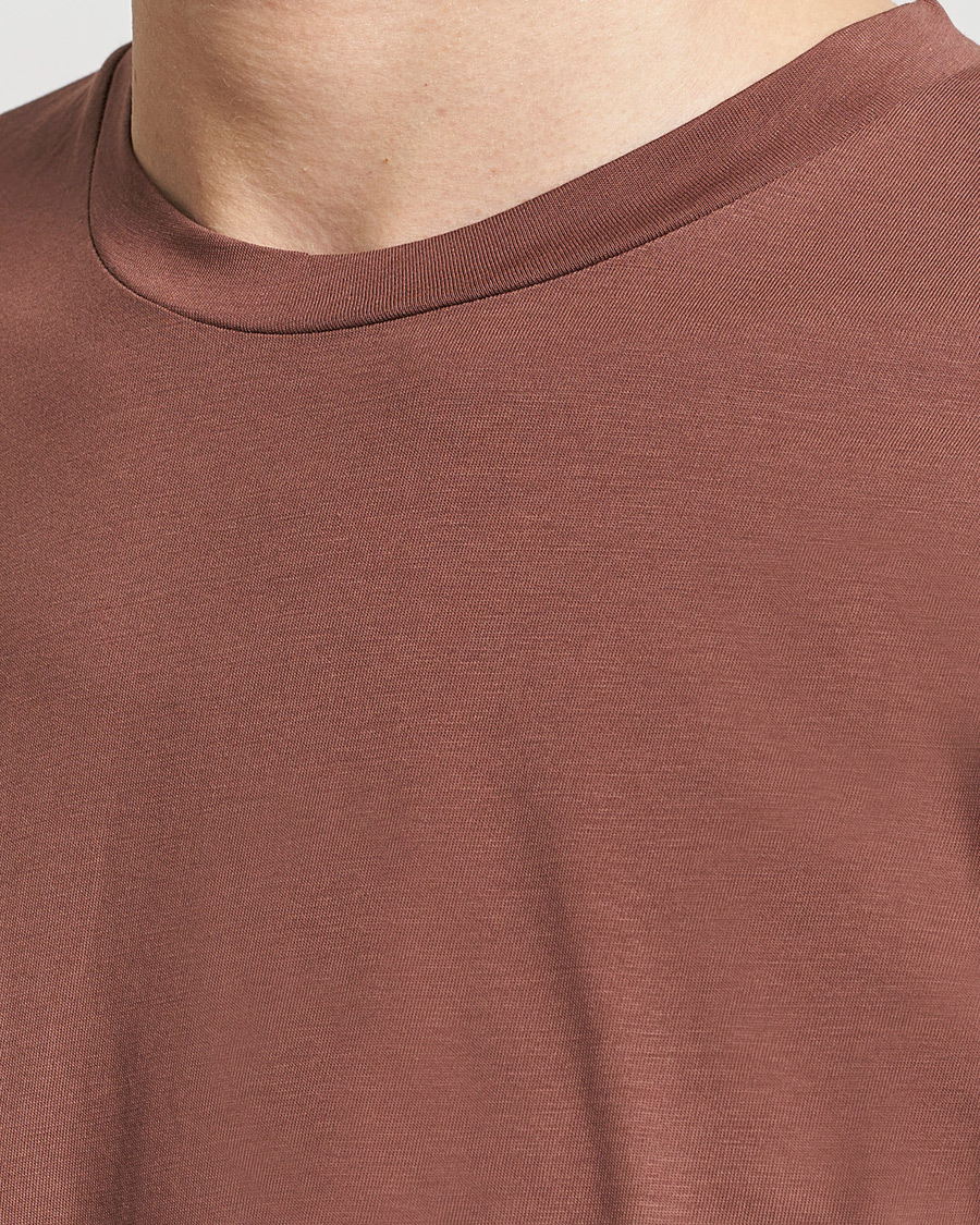 Herr | T-Shirts | Sunspel | Riviera Midweight Tee Brown