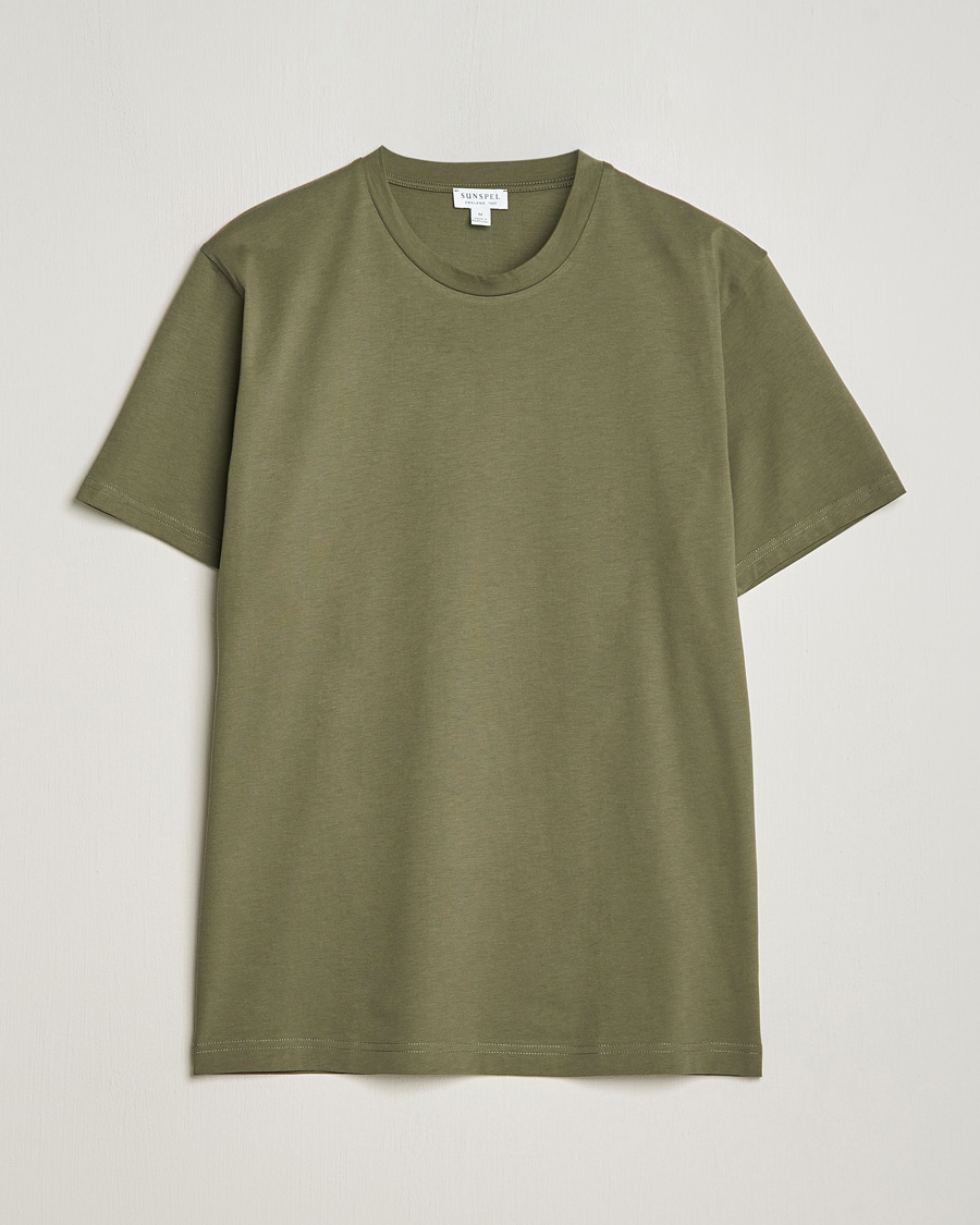 Herr | T-Shirts | Sunspel | Riviera Midweight Tee Khaki