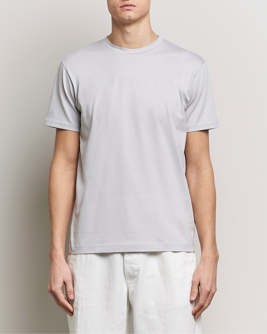 Herr | Kortärmade t-shirts | Sunspel | Riviera Midweight Tee Smoke
