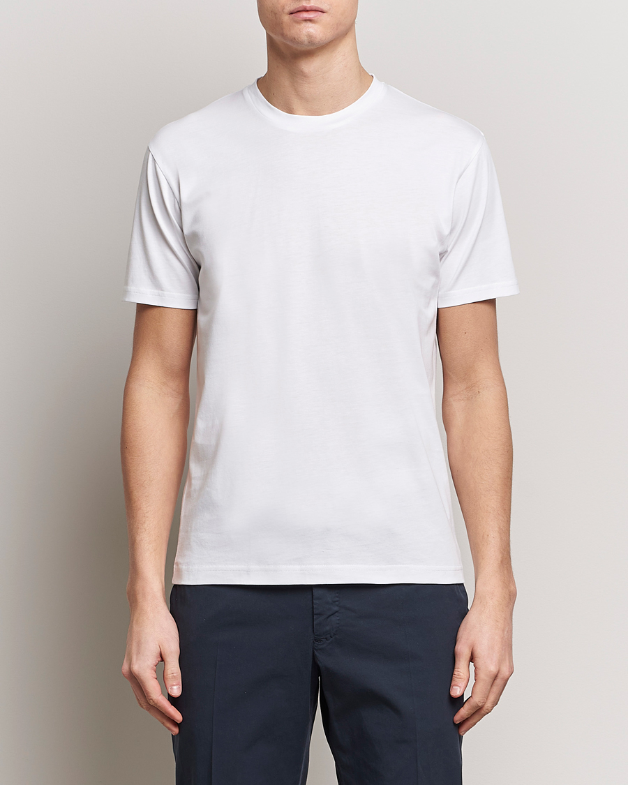 Herr | Kortärmade t-shirts | Sunspel | Riviera Midweight Tee White