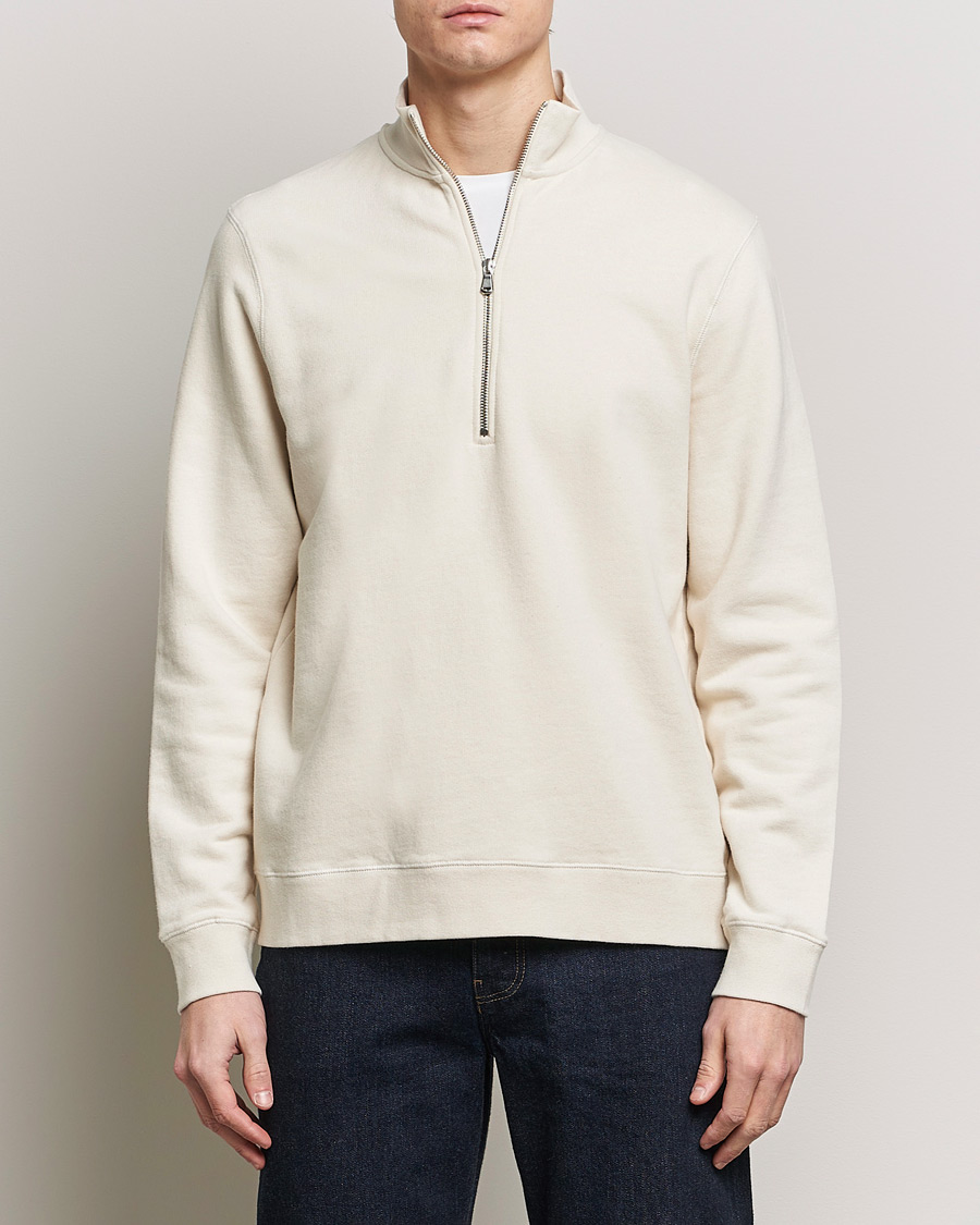 Herr | Lojalitetserbjudande | Sunspel | Loopback Half Zip Sweatshirt Undyed