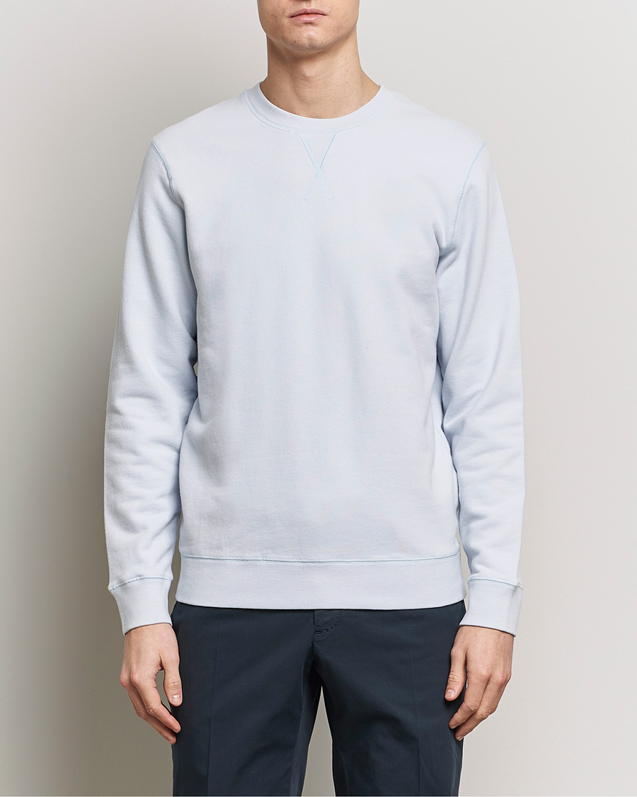 Herr | Tröjor | Sunspel | Loopback Sweatshirt Light Blue