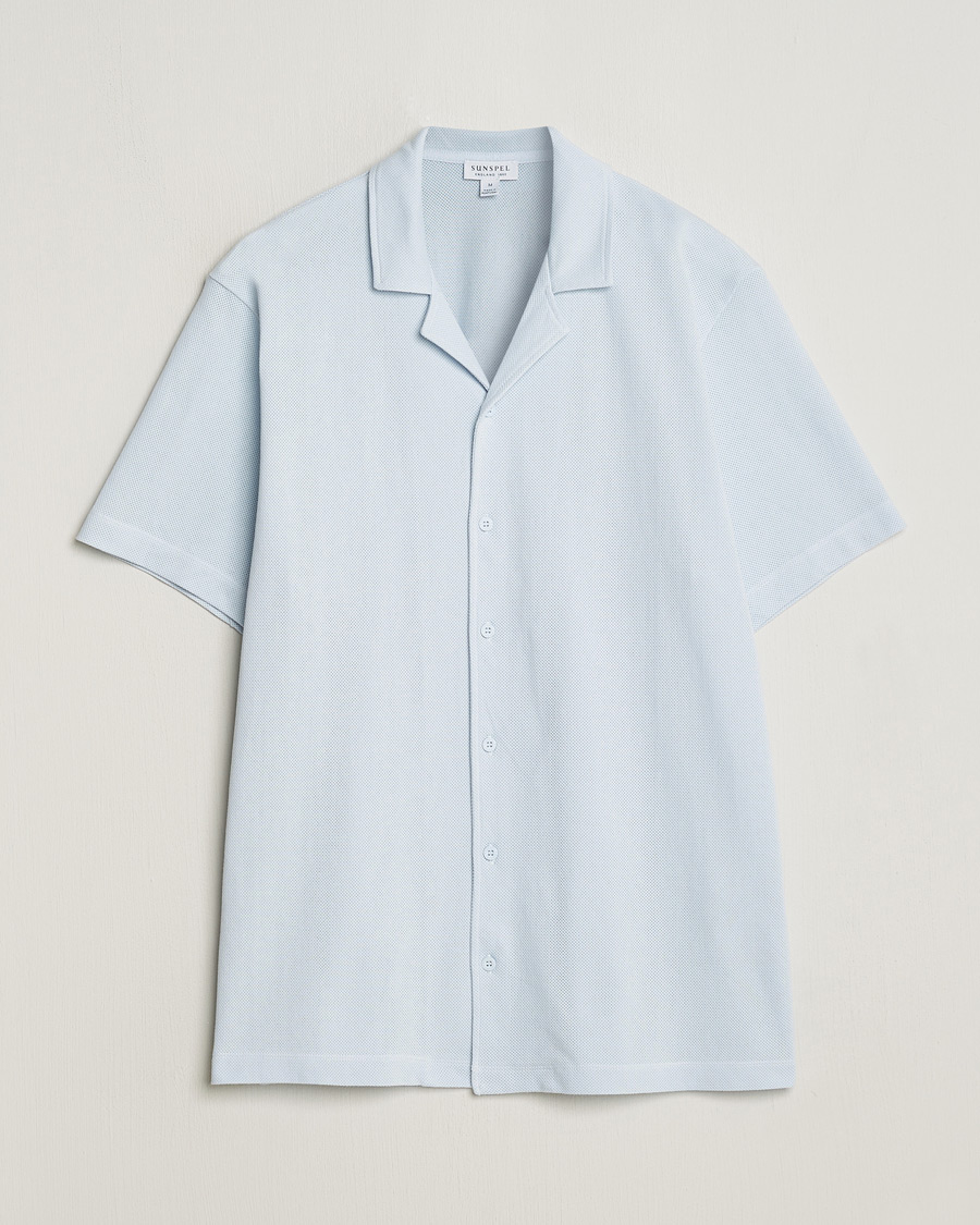Herr | Skjortor | Sunspel | Riviera Resort Shirt Light Blue