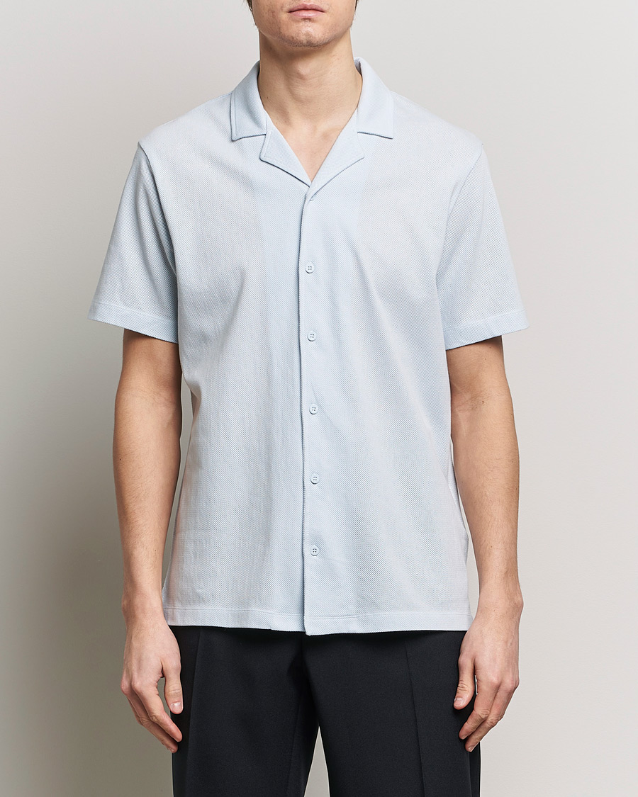 Herr | Kortärmade skjortor | Sunspel | Riviera Resort Shirt Light Blue
