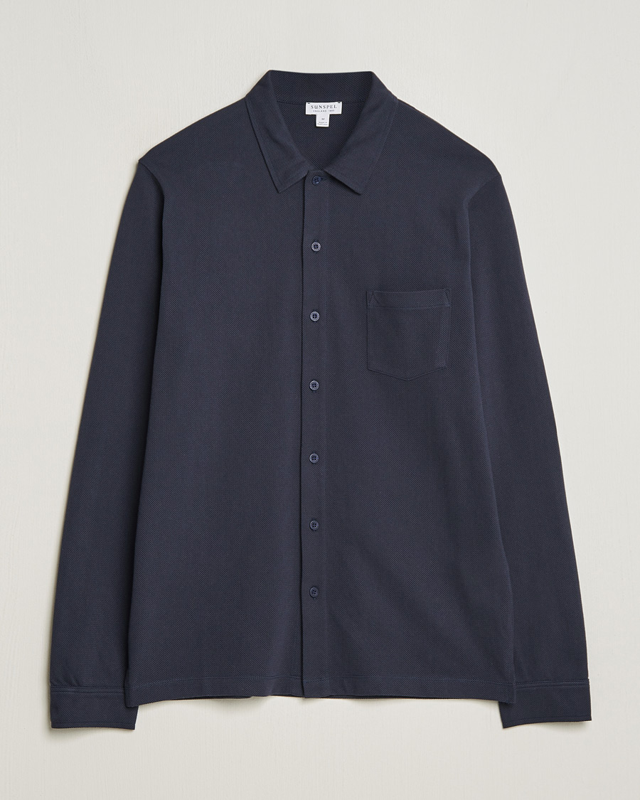 Herr | Skjortor | Sunspel | Riviera Long Sleeve Shirt Navy