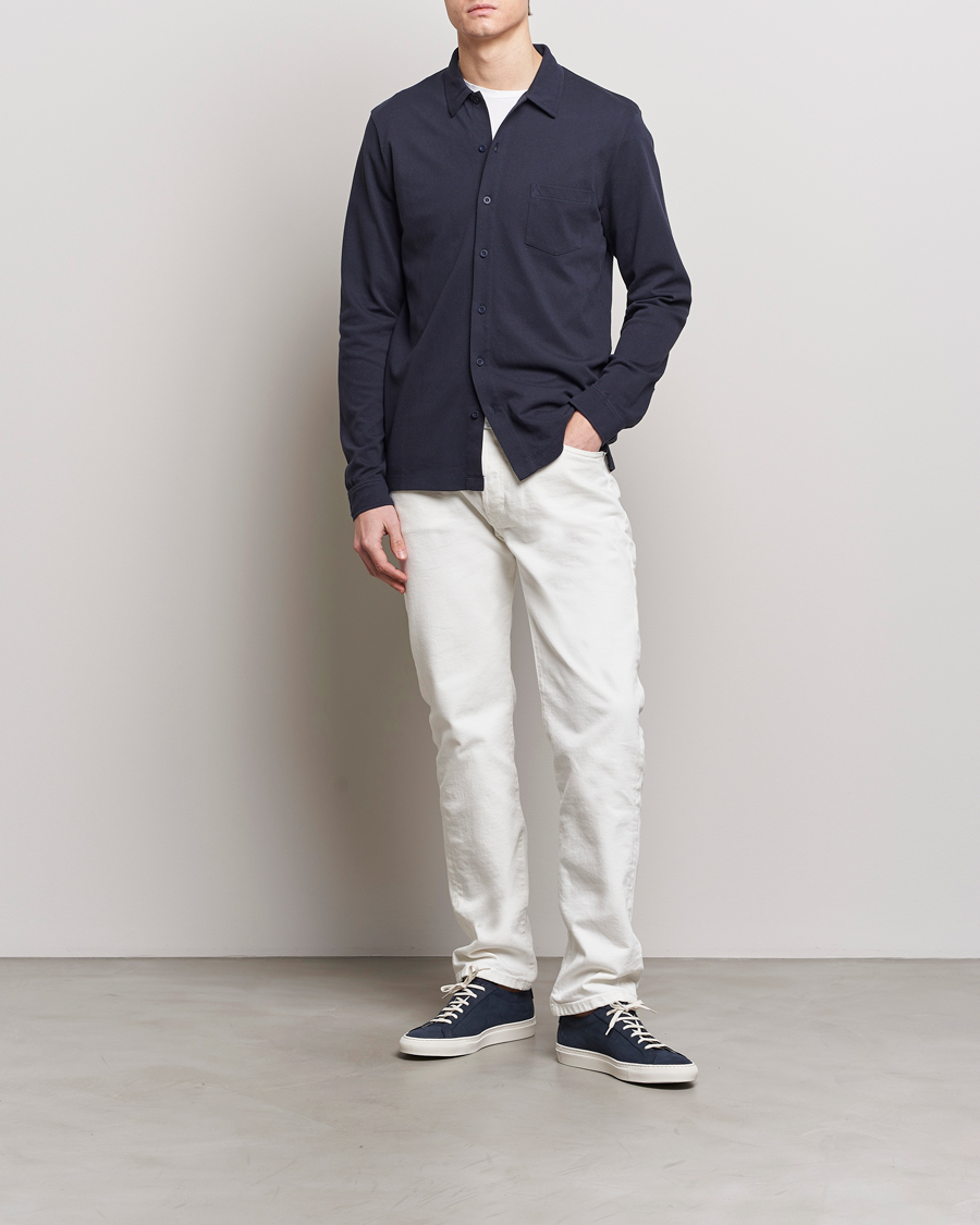 Herr | Skjortor | Sunspel | Riviera Long Sleeve Shirt Navy