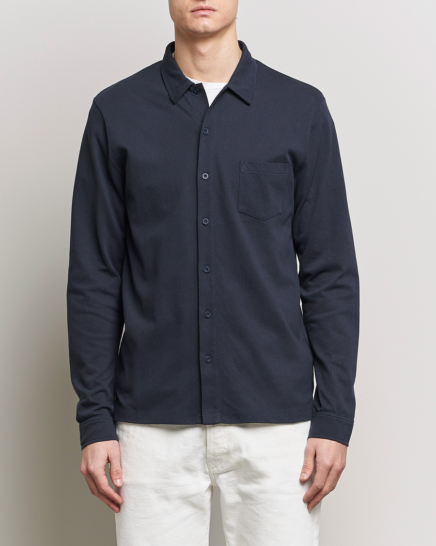 Herr | Casualskjortor | Sunspel | Riviera Long Sleeve Shirt Navy