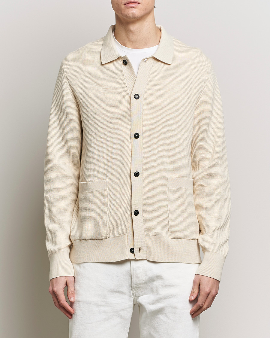 Herr | Realisation | Sunspel | Waffle Stitch Jacket Ecru