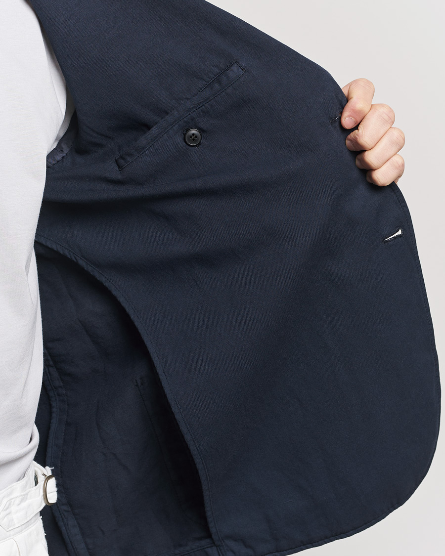 Herr | Kavajer | Sunspel | Unconstructed Cotton/Linen Blazer Navy
