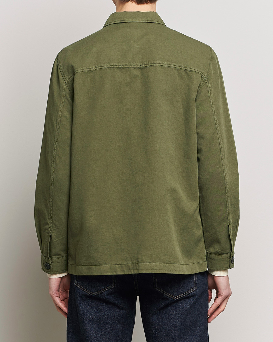 Herr | Skjortor | Sunspel | Twin Pocket Cotton/Linen Jacket Khaki