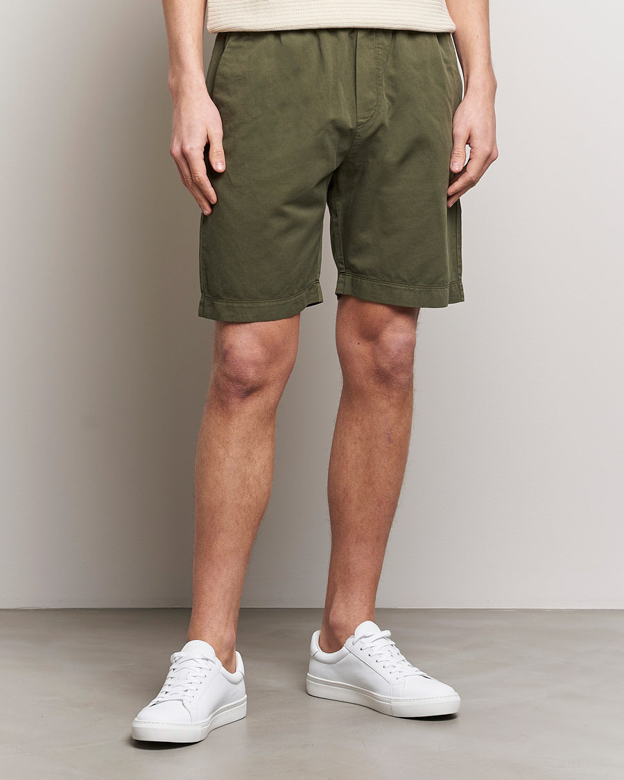 Herr | Shorts | Sunspel | Cotton/Linen Drawstring Shorts Khaki