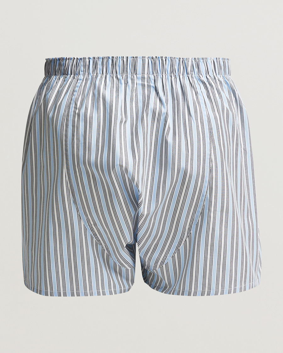 Herr | Kalsonger | Sunspel | Woven Cotton Boxers Blue Mix Stripe