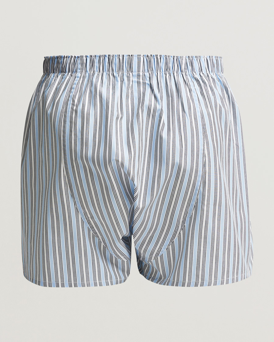 Herr | Boxershorts | Sunspel | Woven Cotton Boxers Blue Mix Stripe